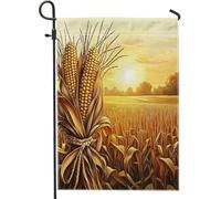 Bandiere da giardino per la raccolta del mais autunnale ad acquerello, 30,5 x 45,7 cm, double face, per esterni, colture autunnali, bandiere per esterni, decorazione per prato