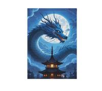 Bandiere da giardino per vacanze con drago cinese Blue Moon per esterno banner di Halloween per la decorazione del giardino 28x40 doppia faccia