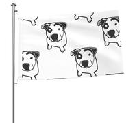 Bandiere da giardino personalizzate con grafica Pit Bull T Bone, 90 cm x 60 cm, con occhielli.