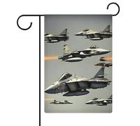 Bandiere da giardino personalizzate su entrambi i lati, motivo: aerei da combattimento, 30,5 x 45,7 cm, in tessuto di lino, anti-pieghe, bandiere da cortile personalizzate per casa colonica, patio