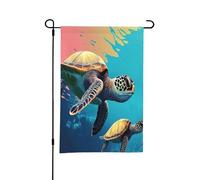 Bandiere da giardino primaverili a forma di tartaruga comica per esterni, perfette per decorazioni pasquali e decorazioni primaverili all'aperto