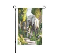 Bandiere da giardino primaverili con elefante in Utopia per esterni, perfette per decorazioni pasquali e decorazioni primaverili all'aperto
