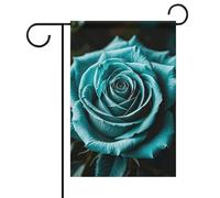 Bandiere da giardino primaverili e estive con rose grigie color foglia di tè, 30 x 45 cm, su entrambi i lati, per esterni, bandiere stagionali e striscioni per patio, cortile, terrazza, veranda