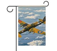 Bandiere da giardino primaverili e estive della seconda guerra mondiale, 30 x 45 cm, double face, per esterni, bandiere stagionali e striscioni per patio, cortile, terrazza, veranda, giardino