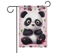 Bandiere da giardino primaverili estive a forma di panda, 30,5 x 45,7 cm, double face, per esterni, bandiere stagionali e striscioni per patio, cortile, terrazza, veranda, giardino, terrazza, balcone