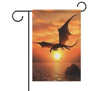 Bandiere da giardino primaverili estive con drago volante, 30 x 45 cm, double face, per esterni, bandiere stagionali e striscioni per patio, cortile, terrazza, veranda, giardino, terrazza, balcone