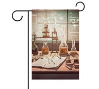 Bandiere da giardino primaverili estive da laboratorio di chimica, 30 x 45 cm, double face, per esterni, bandiere stagionali e striscioni per patio, cortile, terrazza, veranda, giardino, terrazza