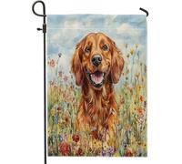 Bandiere da giardino primaverili irlandesi per cani, 30,5 x 45,7 cm, per esterni, divertenti bandiere verticali in lino per casa, cortile, cortile, prato, decorazione esterna