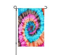 Bandiere da giardino psichedeliche blu, caleidoscopio, tintura, arte, divertimento, primo piano, stampa fronte-retro, decorazione per la casa, 12,5"x18"
