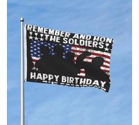 Bandiere Da Giardino Remember And Honor The Soldiers. Happy Birthday To The President 250Th Anniversary Banner Giardino Impermeabile Bandiera Da Cortile Premium Outdoor Bandiera 90X150 CM