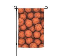 Bandiere da giardino resistenti allo sbiadimento con stampa arancione pallacanestro per tutte le stagioni Bandiera Outdoor Yard Decor per portici