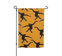 Bandiere da giardino resistenti allo sbiadimento con stampa scimmia Gibbon nera per tutte le stagioni bandiera all'aperto decorazione per cortili per portici