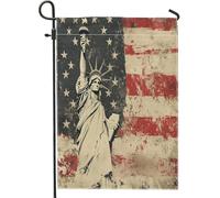 Bandiere da giardino retrò statua della dea 30,5 x 45,7 cm su entrambi i lati per esterni, bandiere verticali standard per casa in tela americana, 4 luglio, bandiere per cortile cortile cortile prato