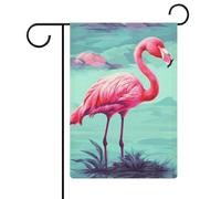 Bandiere da giardino rosa fenicotteri 30,5 x 45,7 cm bandiera esterna a doppia faccia bandiera estiva da giardino di benvenuto bandiere da giardino stagionali decorazioni per le vacanze
