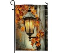 Bandiere da giardino rustiche autunnali per lampione da giardino, 30 x 45 cm, per esterni, paesaggi autunnali, bandiere verticali standard in lino per casa, foglie d'acero per cortile, cortile, prato