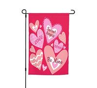 Bandiere da giardino San Valentino Decor Premium Yard Flag Abstract Sweet Love Heart Romance Pattern Holiday Party Flag Outdoor Farmhouse Decor Home Portico Bandiere 12 x 18 pollici
