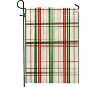 Bandiere da giardino scozzesi rosse e verdi da 30,5 x 45,7 cm, double face per esterni, bandiere per casa in tela verticale standard a quadri geometrici, bandiere geometriche per cortile cortile