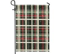 Bandiere da giardino scozzesi rosse e verdi da 30,5 x 45,7 cm per esterni, bandiere verticali in lino standard a quadri vintage per casa, bandiere geometriche a scacchi per cortile cortile cortile
