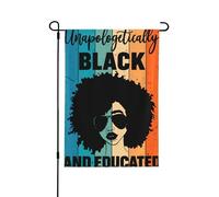 Bandiere da giardino senza scuse per il mese della storia dei neri, nere e istruite, stampa fronte-retro, decorazione per la casa, 12,5"x18"