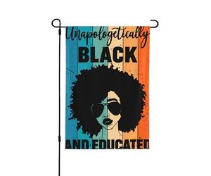 Bandiere da giardino senza scuse per il mese della storia dei neri, nere e istruite, stampa fronte-retro, decorazione per la casa, 12,5"x18"
