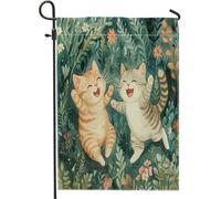 Bandiere da giardino Spring British Shorthair Cats 30,5 x 45,7 cm, double face per esterni, graziose bandiere floreali floreali in iuta per prato, gattini e animali domestici, decorazione per esterni