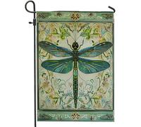 Bandiere Da Giardino Spring Dragonfly French Flower Aesthetic Euro Rustic Teal Pride Flag Durevole Outdoor Bandiera Resistente Intemperie Bandiera Decorativa Per Prato Portico 30X45Cm
