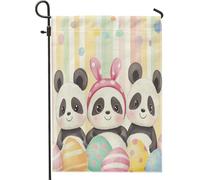 Bandiere da giardino Spring Easter Panda 30,5 x 45,7 cm, double face, per esterni, graziose uova divertenti, animali standard, verticali, bandiere per la casa, strane e stravaganti bandiere per