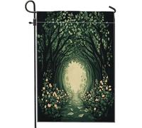 Bandiere da giardino Spring Forest Trails, 30,5 x 45,7 cm, double face, per esterni, con albero della natura, bandiera per casa, in tela, scenografica, per esterni, piccola bandiera per cortile e