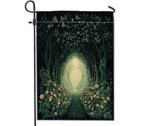 Bandiere da giardino Spring Forest Trails, 30,5 x 45,7 cm, per esterni, con albero della natura, bandiere verticali standard in lino per casa, bosco, cortile, cortile, prato, decorazione per esterni