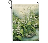 Bandiere Da Giardino Spring Lily Of The Valley Flower River Prairie Scenic Green Pride Flag Resistente Dissolvenza Bandieradacortile Premium Outdoor Bandiera Per Bar Portico Prato 30X45Cm