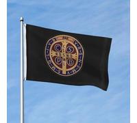 Bandiere Da Giardino St Benedict Medal Holy Bandiere Decorative Durevole Banner Giardino Premium Bandiera Da Cortile Per Sport Fattoria Feste 90X150 CM