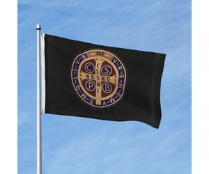 Bandiere Da Giardino St Benedict Medal Holy Bandiere Decorative Durevole Banner Giardino Premium Bandiera Da Cortile Per Sport Fattoria Feste 90X150 CM