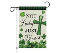 Bandiere Da Giardino St Patrick'S Day Not Lucky Just Blessed Shamrock Pride Flag Resistente Intemperie Outdoor Bandiera Durevole Bandiera Decorativa Per Celebrazioni Prato Bar 30X45Cm
