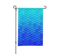 Bandiere da giardino stagionali a forma di pesce sirena blu oceano mare su entrambi i lati, 30,5 x 45,7 cm, decorazione per Pasqua e San Patrizio