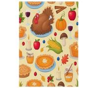 Bandiere da giardino stagionali estive resistenti alle intemperie bandiere da cortile patio prato decorazioni per cortile del Ringraziamento Turchia giallo 30,5 x 45,7 cm