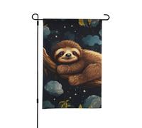 Bandiere da giardino su entrambi i lati, 30 x 45 cm, per esterni, bradipi, addormentate, bandiere per giardino primaverile ed estate, piccole bandiere per decorazioni esterne cortile, prato, patio