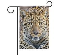 Bandiere da giardino su entrambi i lati, 31 x 46 cm, piccole bandiere da cortile per esterni, bandiera africana leopardata da giardino, bandiera estiva per fattoria in iuta bandiera di benvenuto per