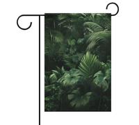 Bandiere da giardino su entrambi i lati, 31 x 46 cm, piccole bandiere da cortile per esterni, striscione per vacanze verdi piante tropicali bandiera da giardino estate fattoria iuta bandiera di