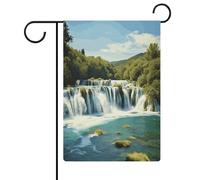 Bandiere da giardino su entrambi i lati personalizzate, con cascate sul fiume Krka, 30,5 x 45,7 cm, anti-pieghe, bandiere da cortile personalizzate per casa colonica, patio, giardino, decorazione