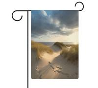 Bandiere da giardino su entrambi i lati, stampa con dune sulla spiaggia, 30,5 x 45,7 cm, in tessuto di lino, bandiere personalizzate per cortile, patio, giardino, decorazione esterna