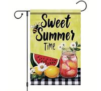 Bandiere Da Giardino Sweet Summer Time Watermelon Sun Sunshine Red Green Fruit Bandieradacortile Premium Bandiera Decorativa Resistente Dissolvenza Outdoor Bandiera Per Portico Prato 30X45Cm