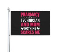 Bandiere Da Giardino Technician Pharmacy Technician And Mom Nothing Scares Me Bandiera Da Cortile Lavabile Bandiere Decorative Antivento Banner Giardino 90X150 CM