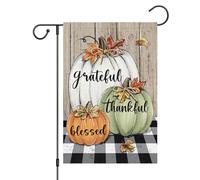 Bandiere Da Giardino Thanksgiving Fall Grateful Thankful Blessed Autumn Bandieradacortile Premium Outdoor Bandiera Resistente Intemperie Pride Flag Per Portico Celebrazioni Bar 30X45Cm