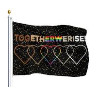 Bandiere Da Giardino Together We Rise Happy Pride Flag Durevole Bandiere Da Cortile Colore Vivido Bandiera Dell'Orgoglio Per Festival Portico Prato 152X90CM
