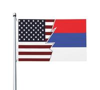 Bandiere Da Giardino Torn Style American And The Republika Srpska Bandiera Da Cortile Decorazione Banner Giardino Durevole Outdoor Bandiera Per Giardino Prato Sport 90X150 CM