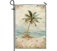 Bandiere Da Giardino Tropical Beach Palm Coastal Sea Colors Summer Bandieradacortile Resistente Intemperie Outdoor Bandiera Premium Pride Flag Per Bar Celebrazioni Portico 30X45Cm