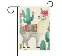 Bandiere da giardino tropicali con lama alpaca verde fiore 30,5 x 45,7 cm bandiera esterna doppia faccia bandiera estiva da giardino di benvenuto bandiere da giardino stagionali decorazioni per le