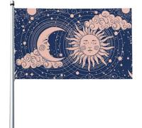 Bandiere Da Giardino Universe Crescent Moon And Sun Bandiera Antivento Esterni Occhielli In Ottone Bandiera Pirata Poliestere Bandiere Da Esterno For Barca Eventi Sportivi Esterno 90x150cm