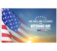 Bandiere Da Giardino Usa We Will Be Closed For Veterans Day Honoring All Who Served Bandiera Decorativa Resistente Intemperie Bandiera Dell'Orgoglio Bandiere Da Cortile Per 152X90CM
