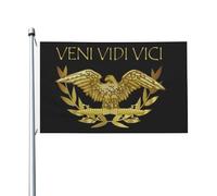 Bandiere Da Giardino Veni Vidi Vici I Came I Saw I Conquered Bandiera Da Cortile Antivento Banner Giardino Lavabile Outdoor Bandiera Per Sport Giardino Interno 90X150 CM
